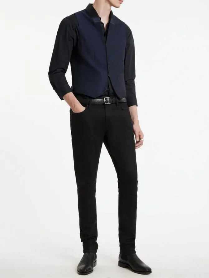 HONE VEST Blue Black Clothing John Varvatos Suiting