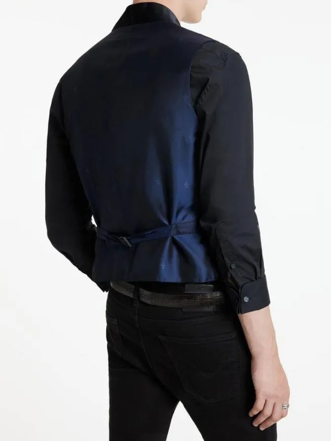 HONE VEST Blue Black Clothing John Varvatos Suiting