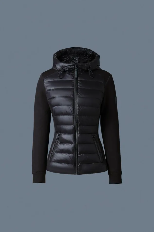 Hoodies and Tops Women Mackage DELLAR Hybrid Jacket With Hood Cream
