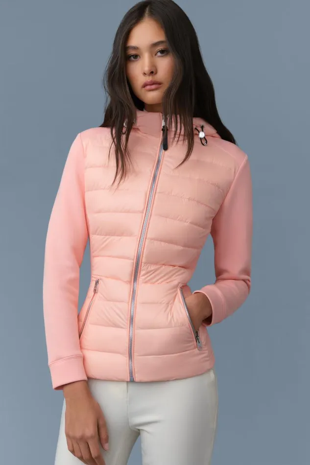 Hoodies and Tops Women Mackage DELLAR Hybrid Jacket With Hood Cream Hoodies and Tops Women Mackage DELLAR Hybrid Jacket With Hood Cream