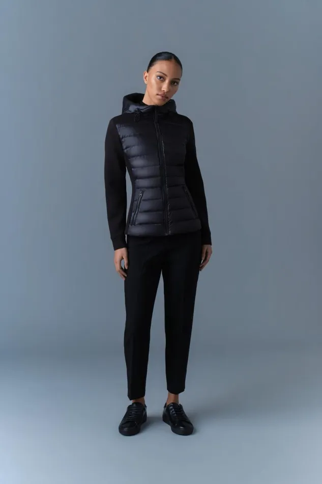 Hoodies and Tops Women Mackage DELLAR Hybrid Jacket With Hood Cream Hoodies and Tops Women Mackage DELLAR Hybrid Jacket With Hood Cream