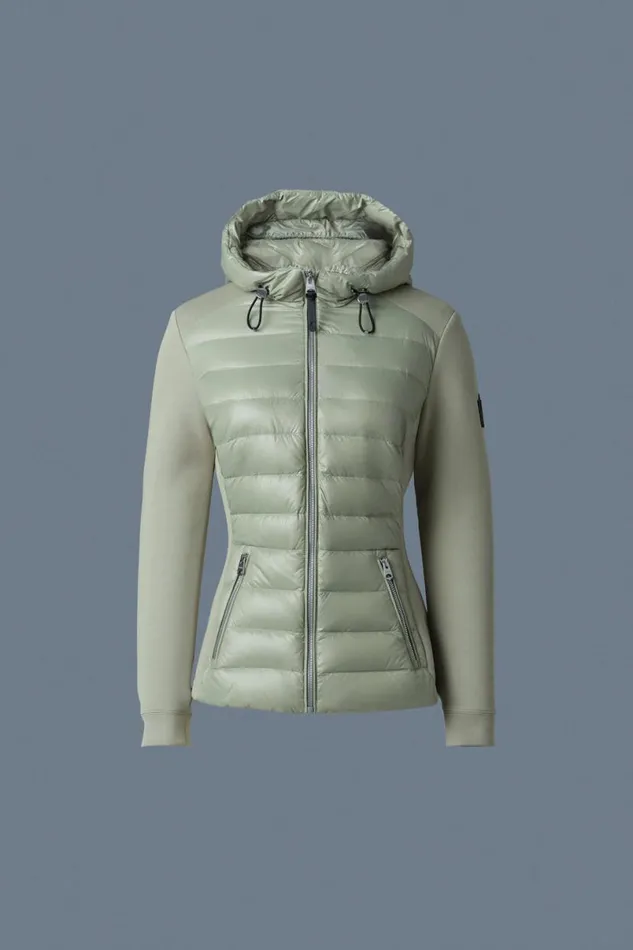 Hoodies and Tops Women Mackage DELLAR Hybrid Jacket With Hood Cream Hoodies and Tops Women Mackage DELLAR Hybrid Jacket With Hood Cream