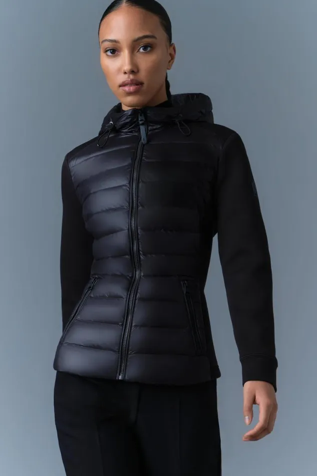 Hoodies and Tops Women Mackage DELLAR Hybrid Jacket With Hood Cream Hoodies and Tops Women Mackage DELLAR Hybrid Jacket With Hood Cream
