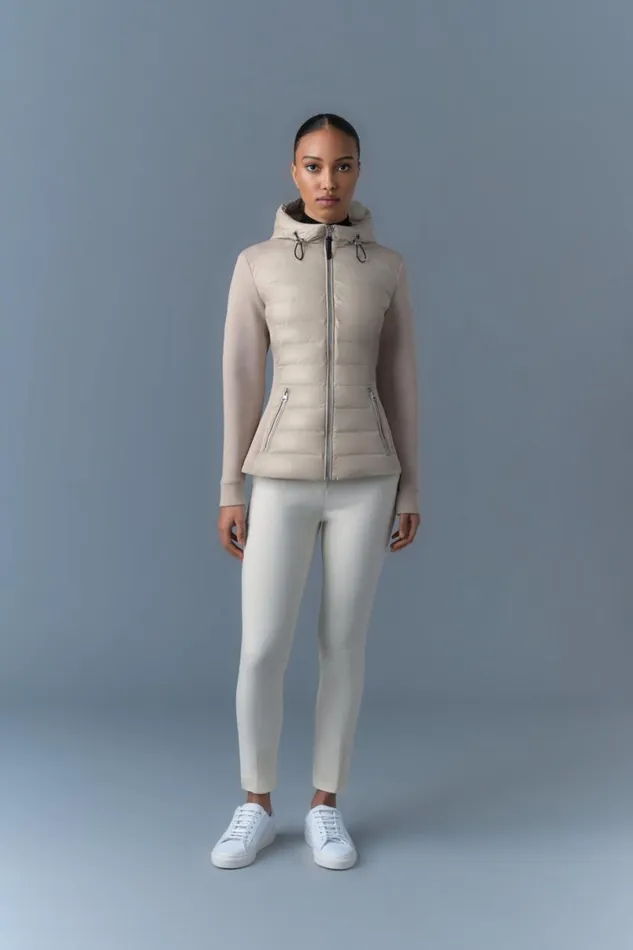 Hoodies and Tops Women Mackage DELLAR Hybrid Jacket With Hood Cream Hoodies and Tops Women Mackage DELLAR Hybrid Jacket With Hood Cream