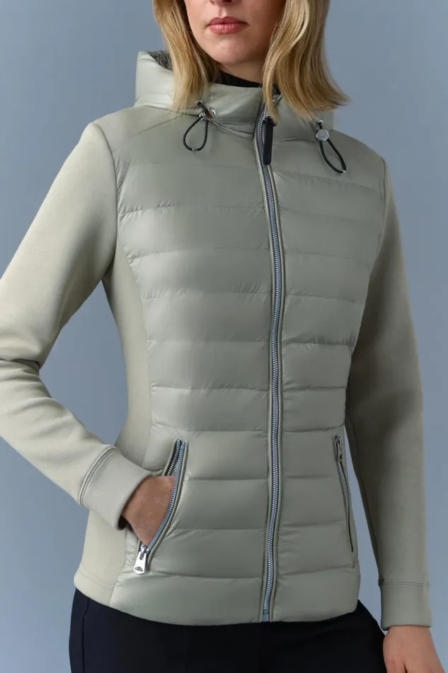 Hoodies and Tops Women Mackage DELLAR Hybrid Jacket With Hood Cream Hoodies and Tops Women Mackage DELLAR Hybrid Jacket With Hood Cream