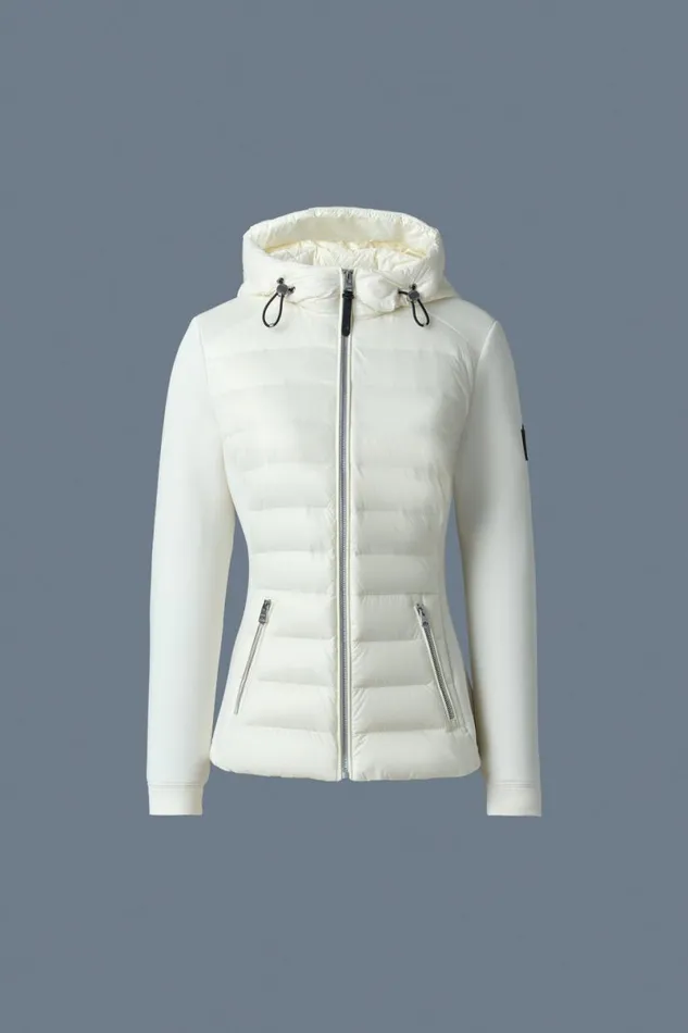 Hoodies and Tops Women Mackage DELLAR Hybrid Jacket With Hood Cream Hoodies and Tops Women Mackage DELLAR Hybrid Jacket With Hood Cream