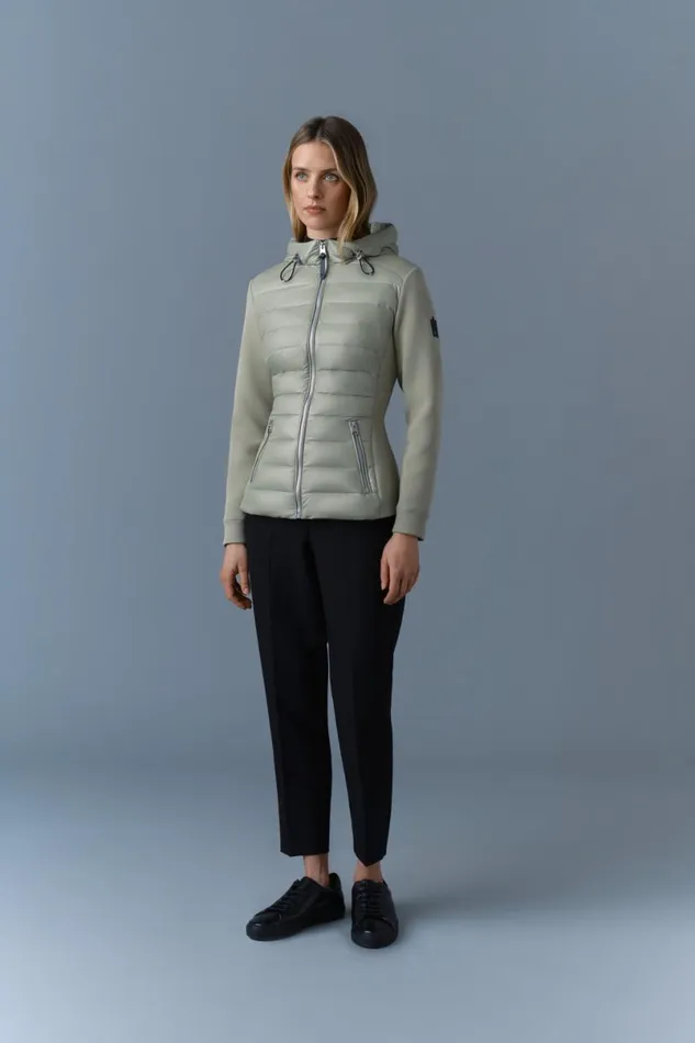 Hoodies and Tops Women Mackage DELLAR Hybrid Jacket With Hood Cream Hoodies and Tops Women Mackage DELLAR Hybrid Jacket With Hood Cream