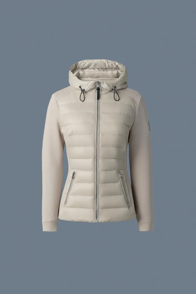 Hoodies and Tops Women Mackage DELLAR Hybrid Jacket With Hood Cream Hoodies and Tops Women Mackage DELLAR Hybrid Jacket With Hood Cream