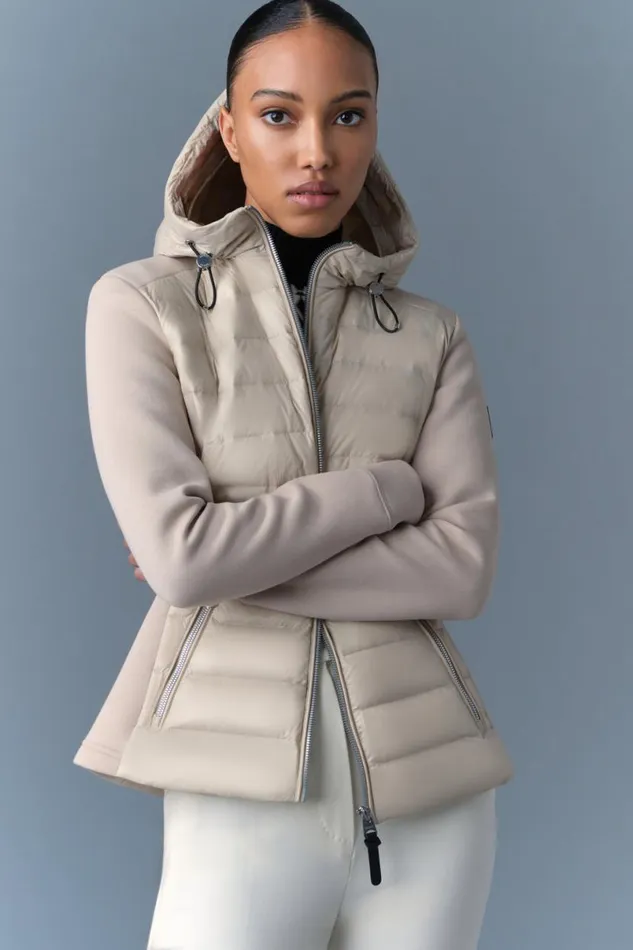 Hoodies and Tops Women Mackage DELLAR Hybrid Jacket With Hood Cream Hoodies and Tops Women Mackage DELLAR Hybrid Jacket With Hood Cream