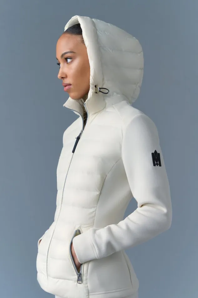Hoodies and Tops Women Mackage DELLAR Hybrid Jacket With Hood Cream Hoodies and Tops Women Mackage DELLAR Hybrid Jacket With Hood Cream