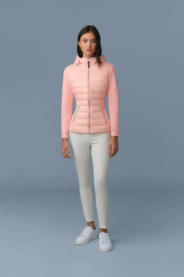 Hoodies and Tops Women Mackage DELLAR Hybrid Jacket With Hood Cream Hoodies and Tops Women Mackage DELLAR Hybrid Jacket With Hood Cream