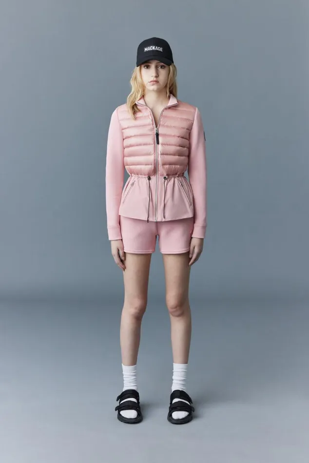 Hoodies and Tops Women Mackage JOYCE Hybrid Jacket With Peplum Black Hoodies and Tops Women Mackage JOYCE Hybrid Jacket With Peplum Black