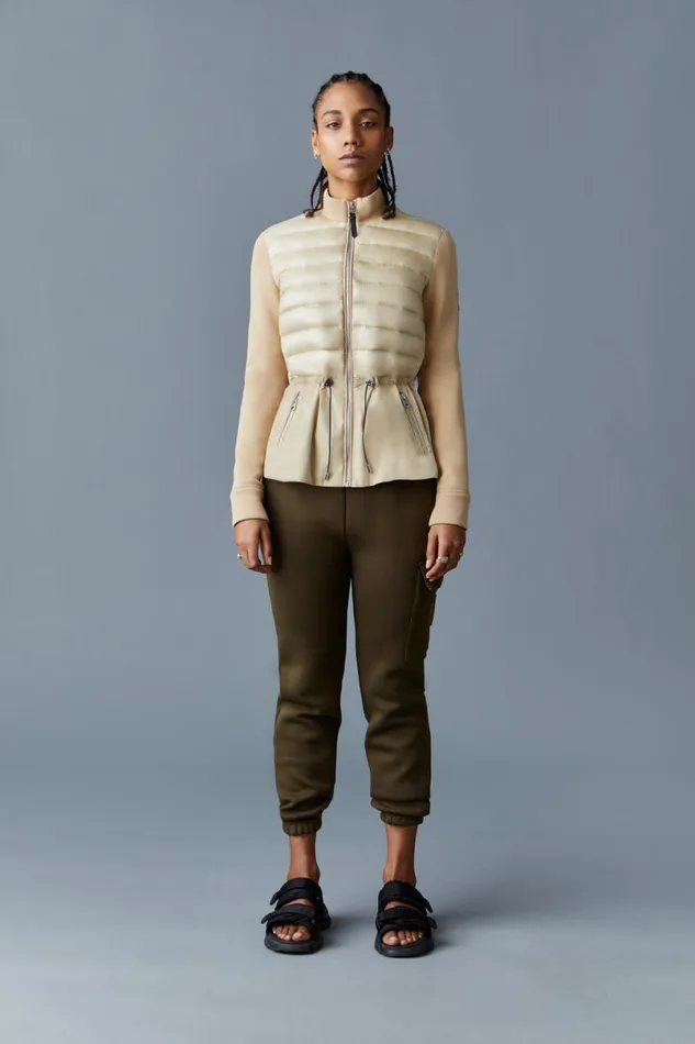 Hoodies and Tops Women Mackage JOYCE Hybrid Jacket With Peplum Black Hoodies and Tops Women Mackage JOYCE Hybrid Jacket With Peplum Black