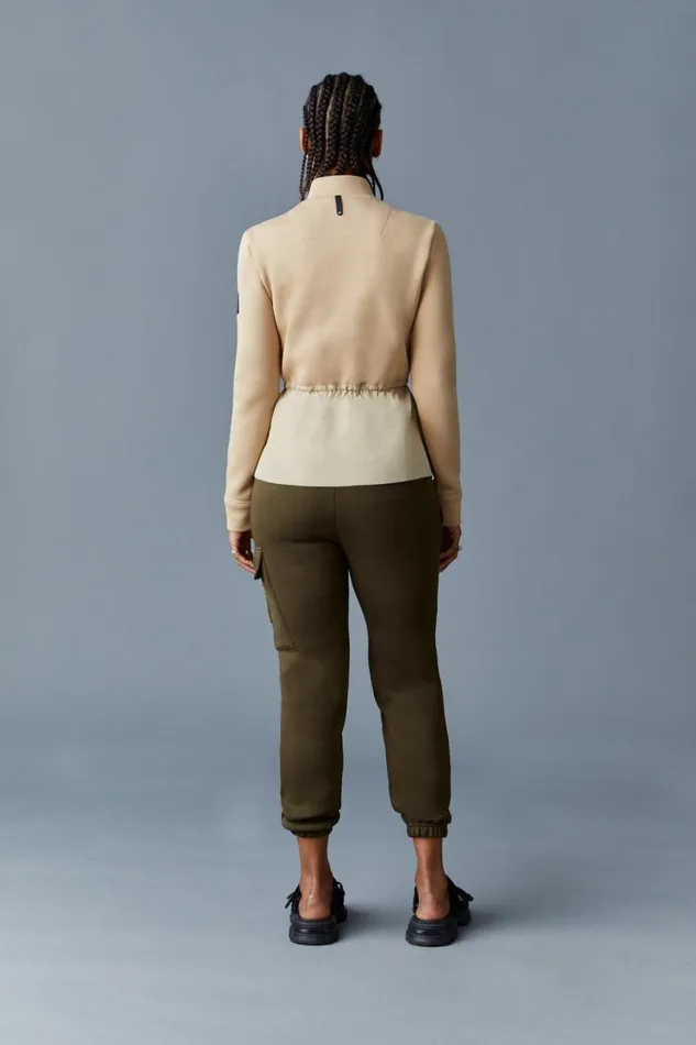 Hoodies and Tops Women Mackage JOYCE Hybrid Jacket With Peplum Black Hoodies and Tops Women Mackage JOYCE Hybrid Jacket With Peplum Black