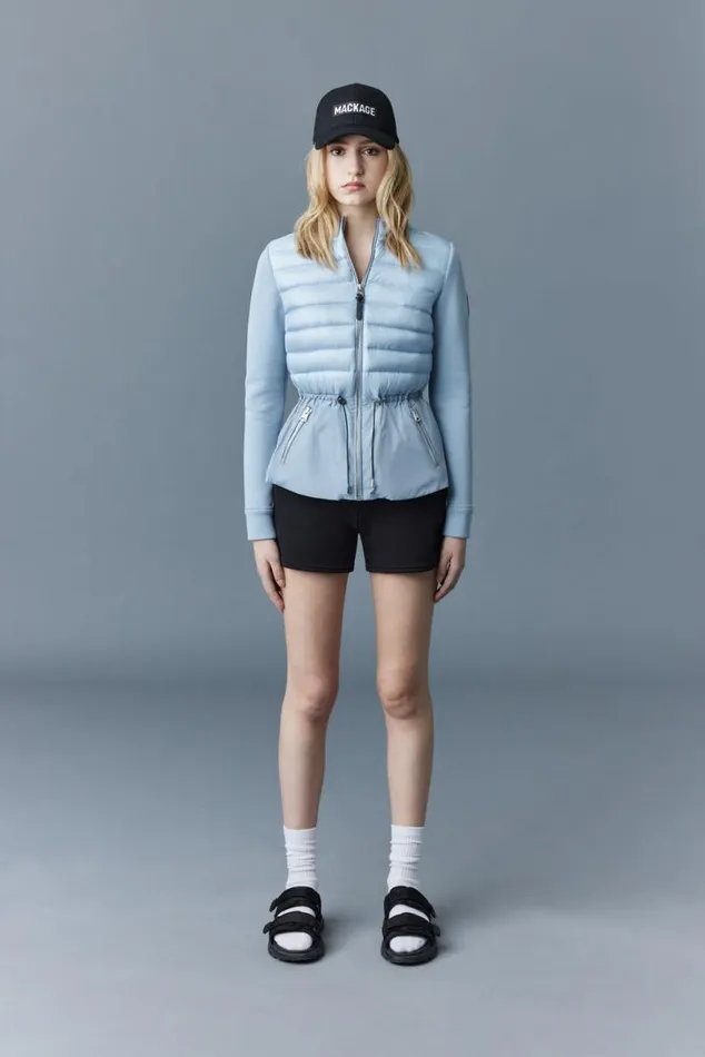 Hoodies and Tops Women Mackage JOYCE Hybrid Jacket With Peplum Black Hoodies and Tops Women Mackage JOYCE Hybrid Jacket With Peplum Black