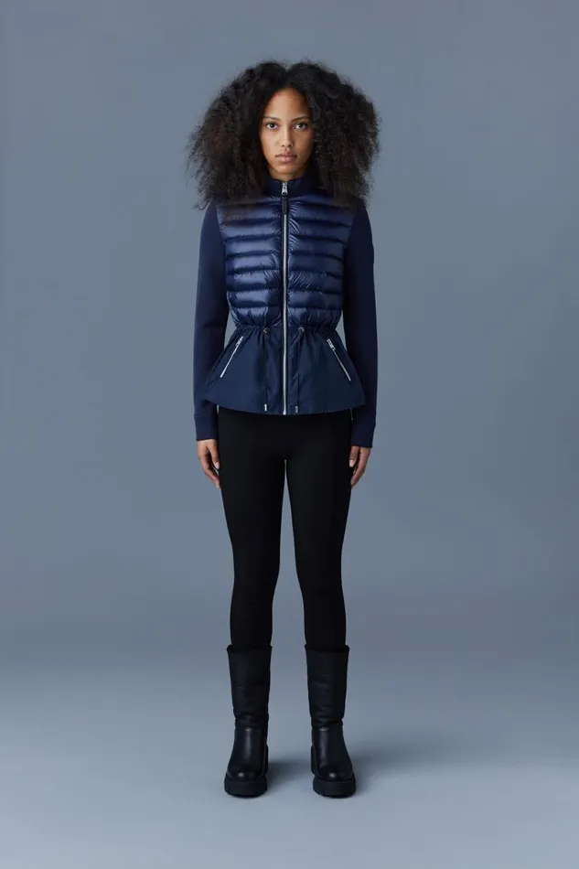 Hoodies and Tops Women Mackage JOYCE Hybrid Jacket With Peplum Black Hoodies and Tops Women Mackage JOYCE Hybrid Jacket With Peplum Black