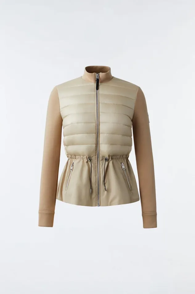 Hoodies and Tops Women Mackage JOYCE Hybrid Jacket With Peplum Black Hoodies and Tops Women Mackage JOYCE Hybrid Jacket With Peplum Black