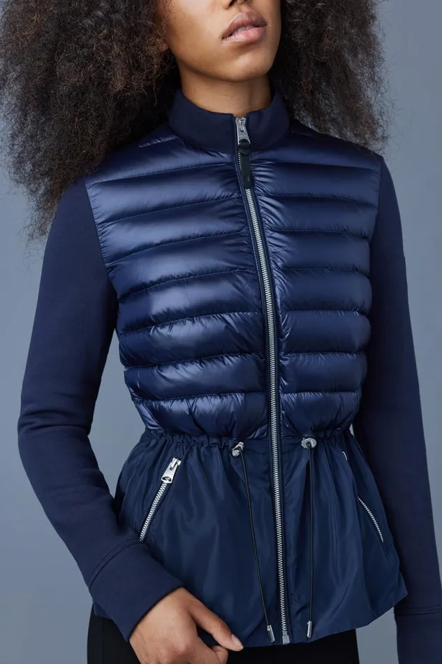 Hoodies and Tops Women Mackage JOYCE Hybrid Jacket With Peplum Black Hoodies and Tops Women Mackage JOYCE Hybrid Jacket With Peplum Black