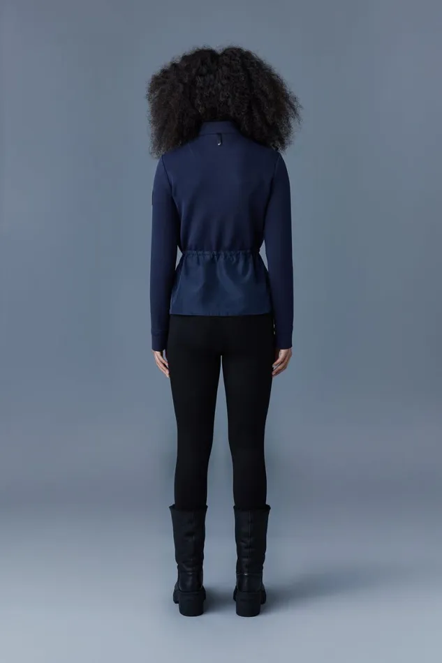 Hoodies and Tops Women Mackage JOYCE Hybrid Jacket With Peplum Black Hoodies and Tops Women Mackage JOYCE Hybrid Jacket With Peplum Black