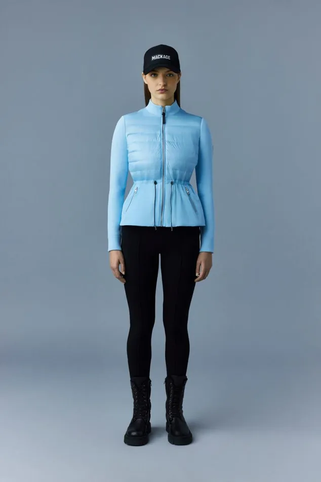 Hoodies and Tops Women Mackage JOYCE Hybrid Jacket With Peplum Black Hoodies and Tops Women Mackage JOYCE Hybrid Jacket With Peplum Black