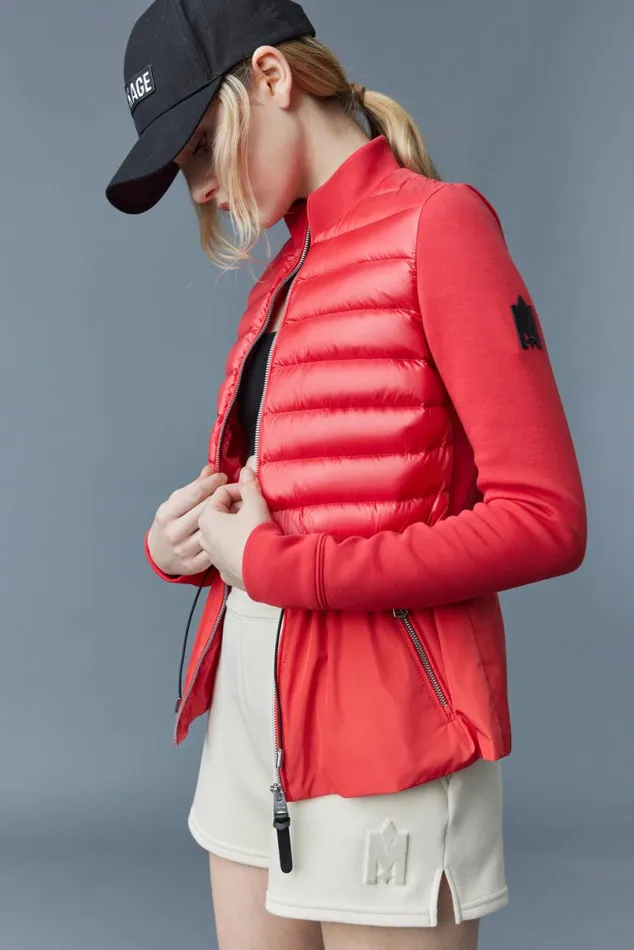 Hoodies and Tops Women Mackage JOYCE Hybrid Jacket With Peplum Black Hoodies and Tops Women Mackage JOYCE Hybrid Jacket With Peplum Black
