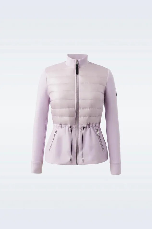 Hoodies and Tops Women Mackage JOYCE Hybrid Jacket With Peplum Black Hoodies and Tops Women Mackage JOYCE Hybrid Jacket With Peplum Black