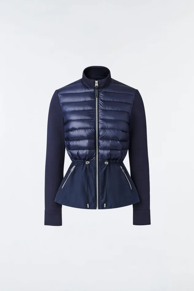Hoodies and Tops Women Mackage JOYCE Hybrid Jacket With Peplum Black Hoodies and Tops Women Mackage JOYCE Hybrid Jacket With Peplum Black