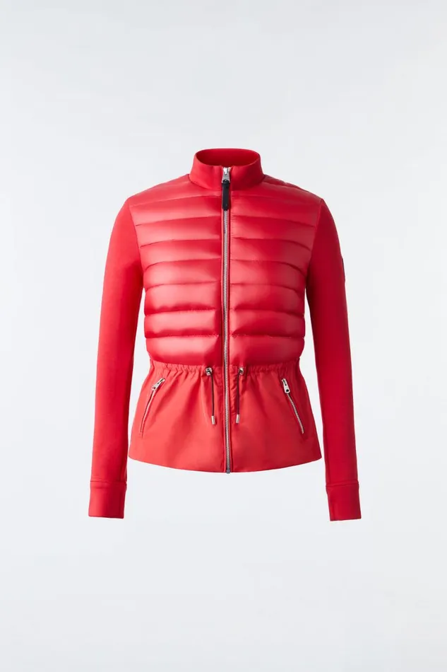 Hoodies and Tops Women Mackage JOYCE Hybrid Jacket With Peplum Black Hoodies and Tops Women Mackage JOYCE Hybrid Jacket With Peplum Black