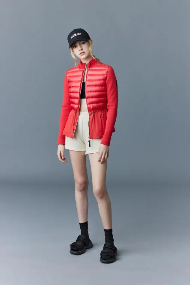 Hoodies and Tops Women Mackage JOYCE Hybrid Jacket With Peplum Black Hoodies and Tops Women Mackage JOYCE Hybrid Jacket With Peplum Black