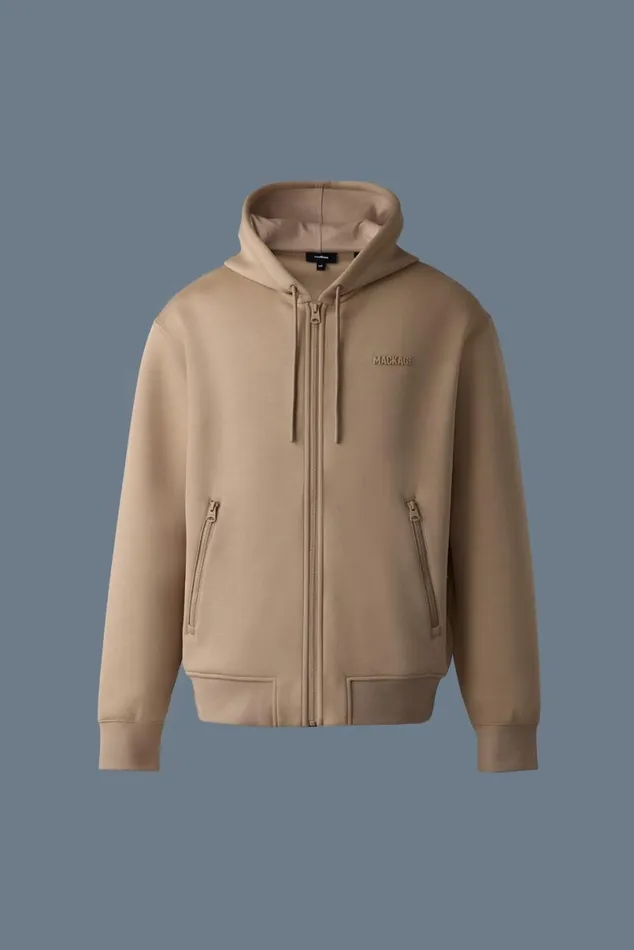 Hoodies and Tops Women Mackage KRYSTOS Doubleface Jersey Zipup Hoodie Emerald