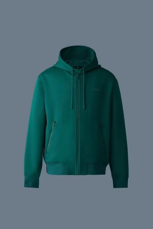 Hoodies and Tops Women Mackage KRYSTOS Doubleface Jersey Zipup Hoodie Emerald