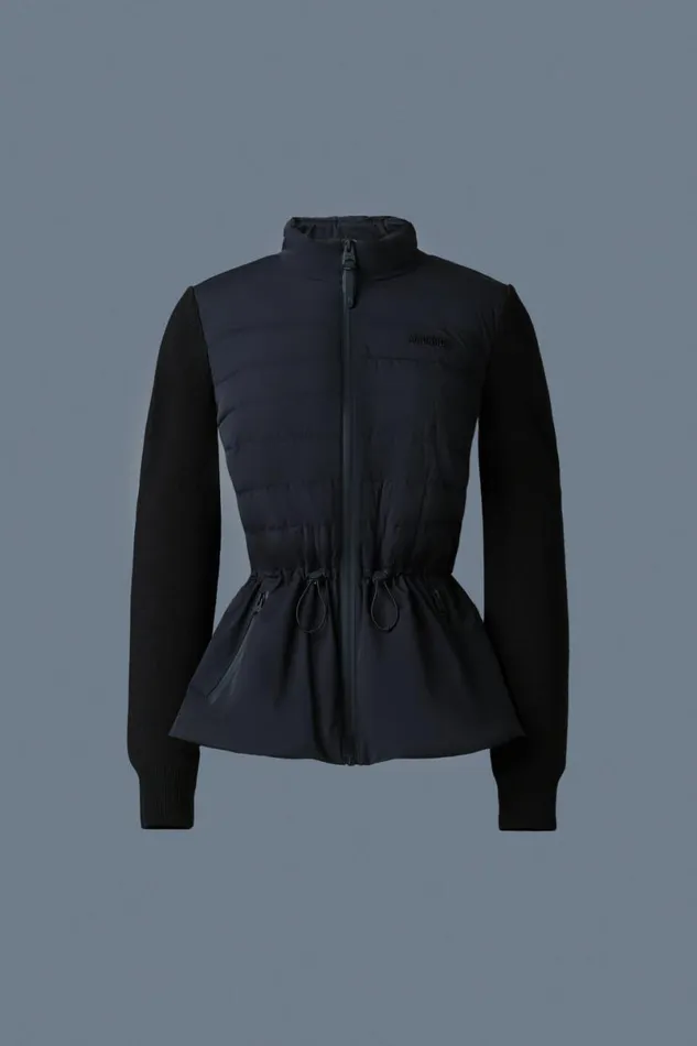 Hoodies and Tops Women Mackage LAIKA Hybrid Down Jacket With Peplum Cream
