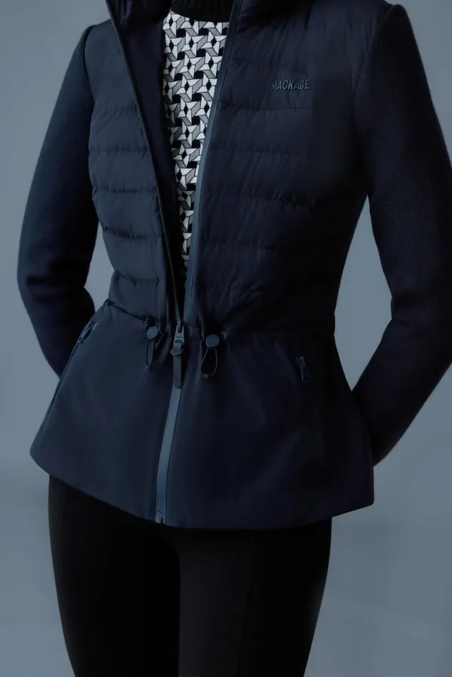 Hoodies and Tops Women Mackage LAIKA Hybrid Down Jacket With Peplum Cream Hoodies and Tops Women Mackage LAIKA Hybrid Down Jacket With Peplum Cream