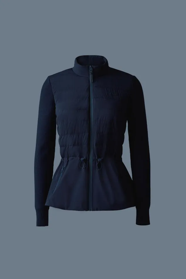 Hoodies and Tops Women Mackage LAIKA Hybrid Down Jacket With Peplum Cream Hoodies and Tops Women Mackage LAIKA Hybrid Down Jacket With Peplum Cream