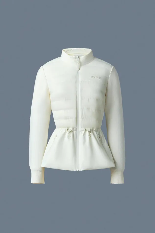 Hoodies and Tops Women Mackage LAIKA Hybrid Down Jacket With Peplum Cream Hoodies and Tops Women Mackage LAIKA Hybrid Down Jacket With Peplum Cream