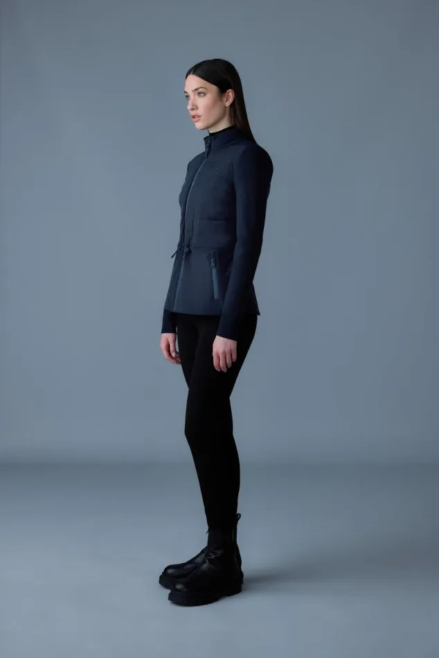 Hoodies and Tops Women Mackage LAIKA Hybrid Down Jacket With Peplum Cream Hoodies and Tops Women Mackage LAIKA Hybrid Down Jacket With Peplum Cream
