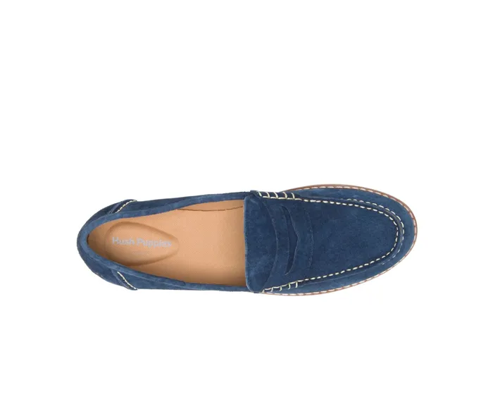 Hush Puppies Flats and SlipOns Women Wren Loafer Navy Suede