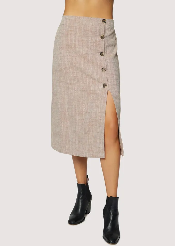 In My Element Midi Skirt Brown Women Lost Wander Skirts