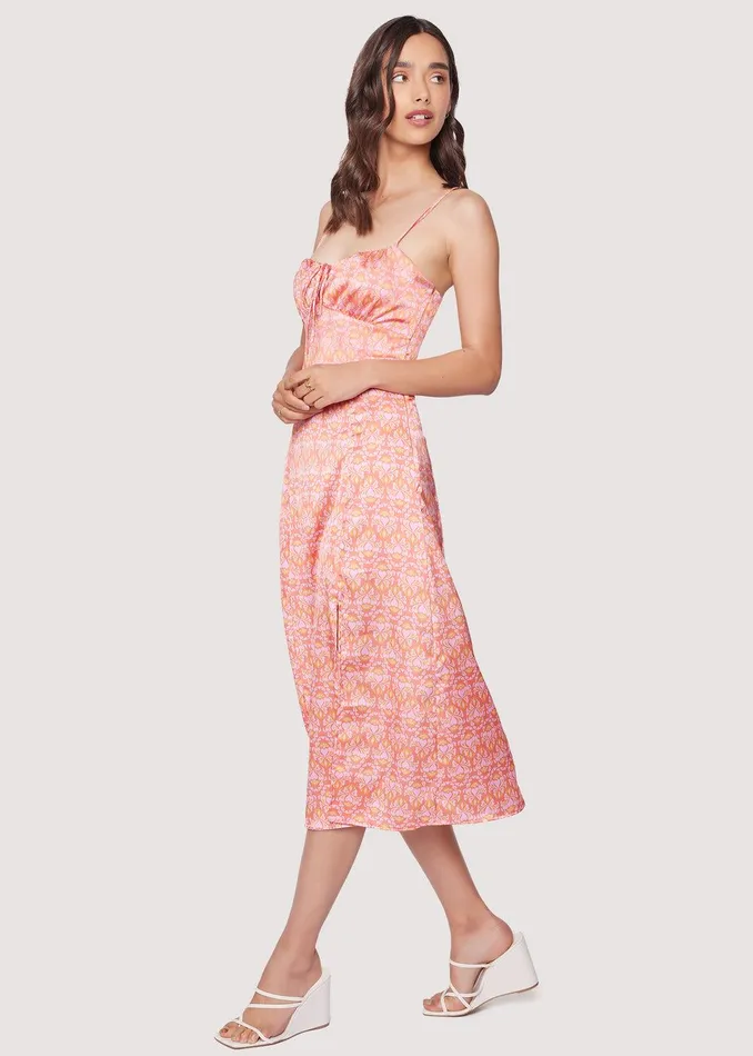 Iridescence Midi Dress Pinkorangefloral Women Lost Wander Dresses