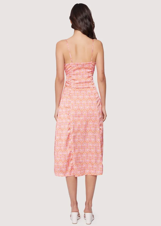 Iridescence Midi Dress Pinkorangefloral Women Lost Wander Dresses