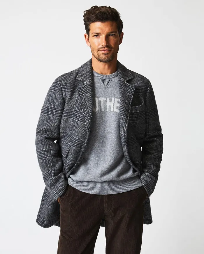 Jackets and Outerwear Men Billy Reid Astor Coat Charcoal