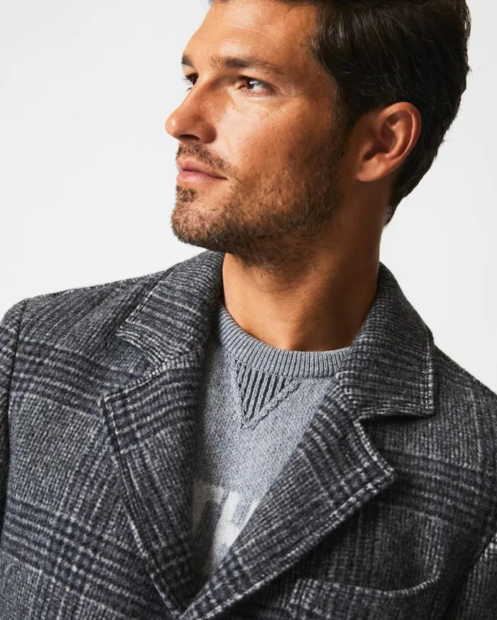Jackets and Outerwear Men Billy Reid Astor Coat Charcoal