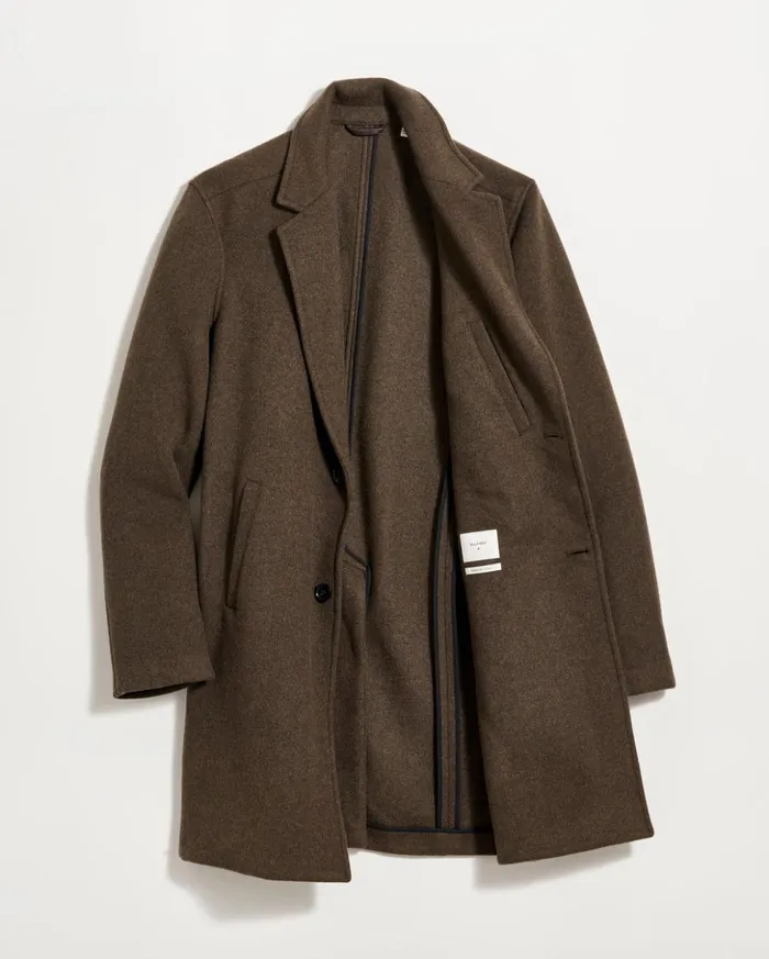 Jackets and Outerwear Men Billy Reid Boiled Wool Jordan Coat Olive