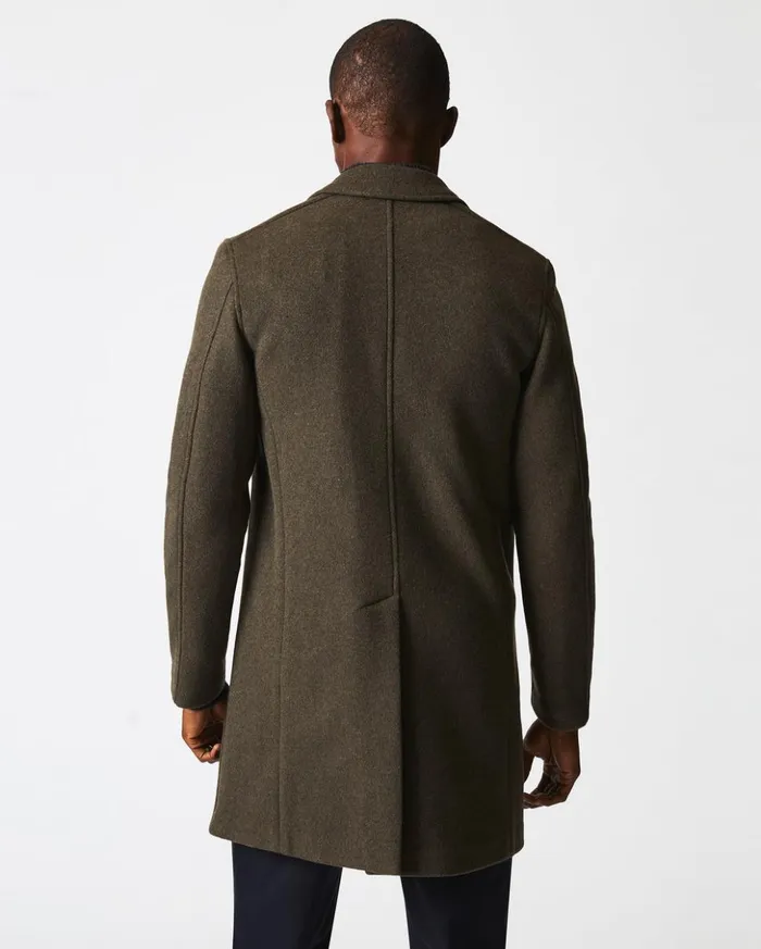 Jackets and Outerwear Men Billy Reid Boiled Wool Jordan Coat Olive