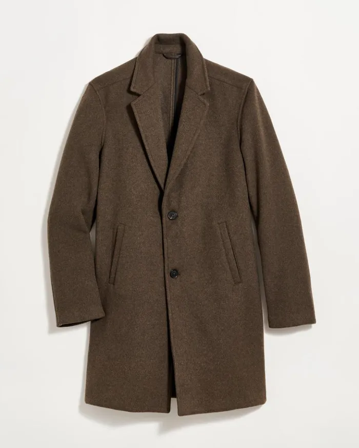 Jackets and Outerwear Men Billy Reid Boiled Wool Jordan Coat Olive