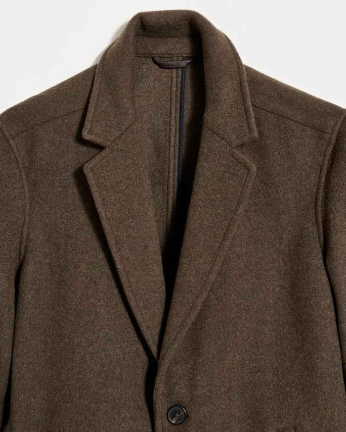 Jackets and Outerwear Men Billy Reid Boiled Wool Jordan Coat Olive