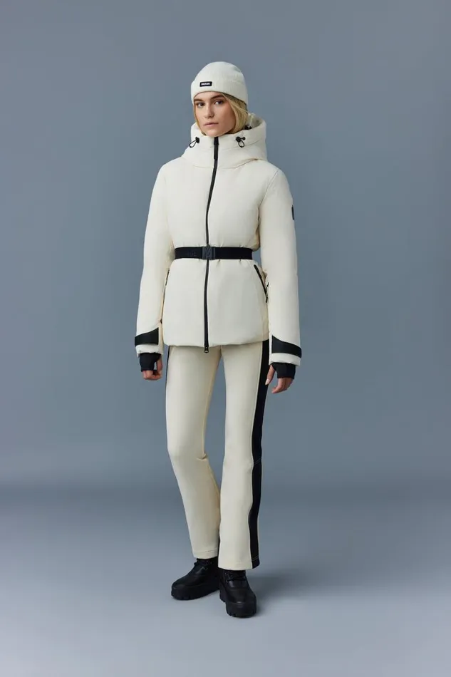 Jackets Women Mackage KRYSTAL Agile360 Belted Down Ski Jacket With Hood Black