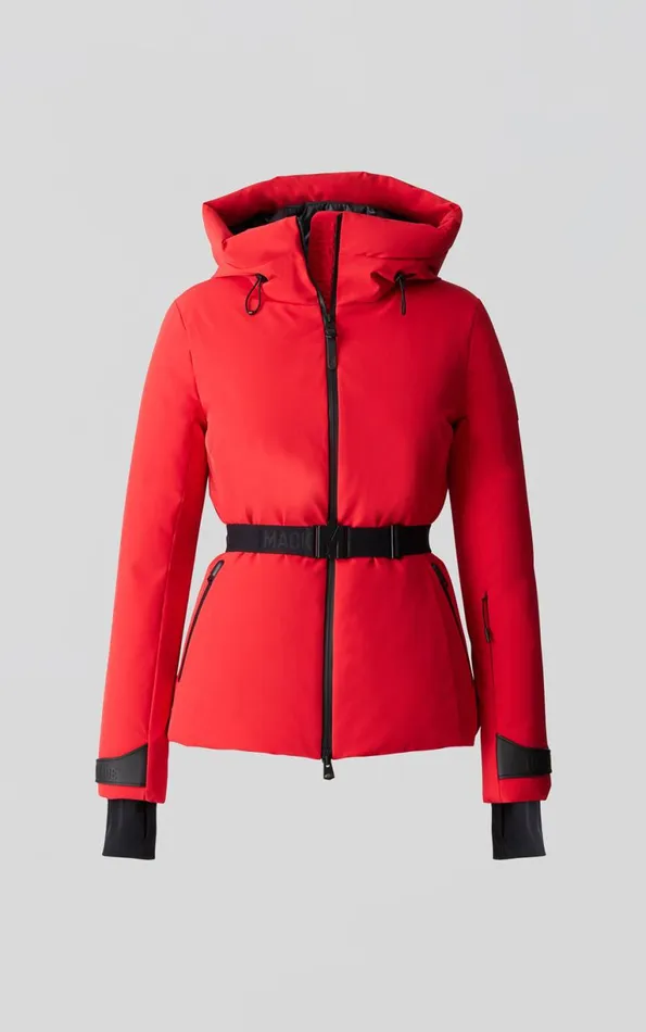 Jackets Women Mackage KRYSTAL Agile360 Belted Down Ski Jacket With Hood Black