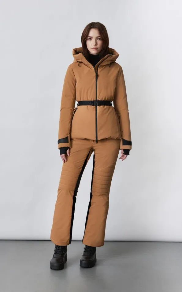 Jackets Women Mackage KRYSTAL Agile360 Belted Down Ski Jacket With Hood Black