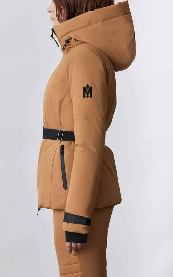 Jackets Women Mackage KRYSTAL Agile360 Belted Down Ski Jacket With Hood Black